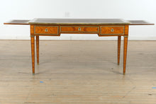 Load image into Gallery viewer, Antique French Satinwood Desk with Leather Inlay &amp; Brass Trim
