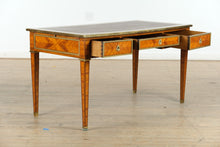Load image into Gallery viewer, Antique French Satinwood Desk with Leather Inlay &amp; Brass Trim
