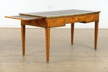 Load image into Gallery viewer, Antique French Satinwood Desk with Leather Inlay &amp; Brass Trim
