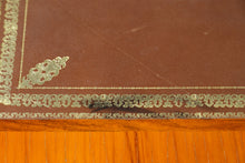 Load image into Gallery viewer, Antique French Satinwood Desk with Leather Inlay &amp; Brass Trim
