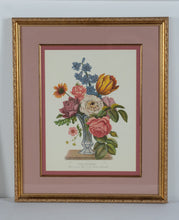 Load image into Gallery viewer, Pair of Framed Jean-Louis Prévost Style Floral Lithographs – Vase Verre de Couleur &amp; Vase de Venise (22&quot; x 26&quot;)

