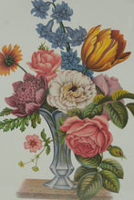 Load image into Gallery viewer, Pair of Framed Jean-Louis Prévost Style Floral Lithographs – Vase Verre de Couleur &amp; Vase de Venise (22&quot; x 26&quot;)

