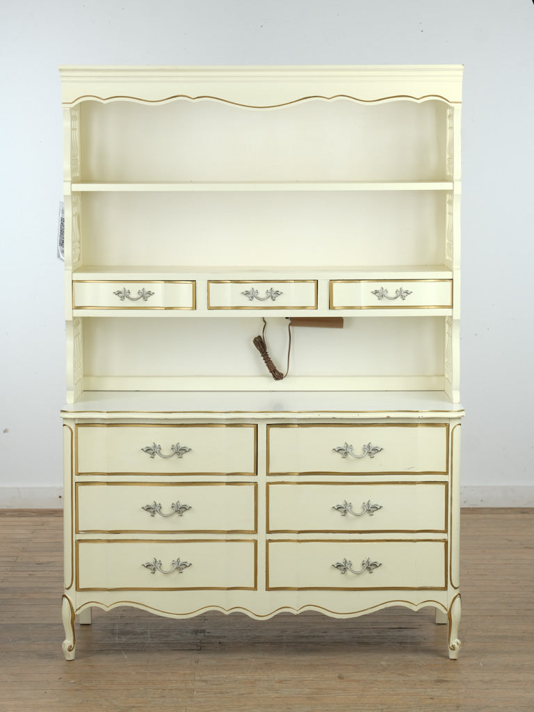 French Provincial Double Dresser with Bookcase – Dixie