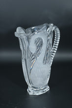 Load image into Gallery viewer, Vintage Mikasa Lead Crystal Swan Pitcher – Frosted Bird Design, Clear Base

