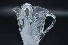 Load image into Gallery viewer, Vintage Mikasa Lead Crystal Swan Pitcher – Frosted Bird Design, Clear Base
