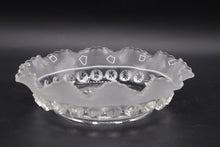 Load image into Gallery viewer, Davidson Glass Blackberry Prunt 269 Frosted Ruffled Bowl 1930s 8 Inch
