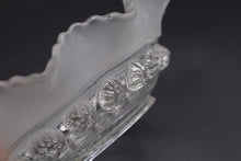 Load image into Gallery viewer, Davidson Glass Blackberry Prunt 269 Frosted Ruffled Bowl 1930s 8 Inch
