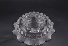 Load image into Gallery viewer, Davidson Glass Blackberry Prunt 269 Frosted Ruffled Bowl 1930s 8 Inch
