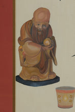 Load image into Gallery viewer, Original Signed Chinese Longevity Deity Shou Xing Calligraphy Painting Dated 1981 Framed

