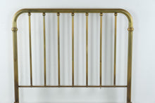 Load image into Gallery viewer, Antique Brass Full Size Metal Bed Frame with Spindle Rails and Casters
