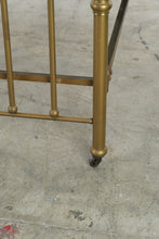 Load image into Gallery viewer, Antique Brass Full Size Metal Bed Frame with Spindle Rails and Casters
