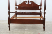Load image into Gallery viewer, Full Size Mahogany Four Poster Bed with Carved Fluted Posts
