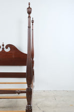 Load image into Gallery viewer, Full Size Mahogany Four Poster Bed with Carved Fluted Posts
