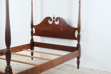 Load image into Gallery viewer, Full Size Mahogany Four Poster Bed with Carved Fluted Posts
