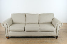 Load image into Gallery viewer, Fusion Furniture Rolled Arm Sofa – 90&quot; Wide with Nailhead Trim
