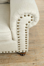 Load image into Gallery viewer, Fusion Furniture Rolled Arm Sofa – 90&quot; Wide with Nailhead Trim
