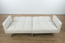 Load image into Gallery viewer, Modern Velvet Futon Sofa Bed – Convertible with Chrome Legs

