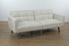 Load image into Gallery viewer, Modern Velvet Futon Sofa Bed – Convertible with Chrome Legs
