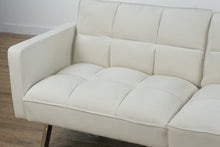 Load image into Gallery viewer, Modern Velvet Futon Sofa Bed – Convertible with Chrome Legs
