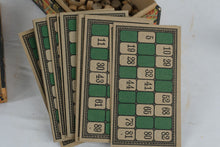 Load image into Gallery viewer, Milton Bradley “Game of Lotto” No. 4071 – Early 1900s Wooden Number Game Set in Decorative Box
