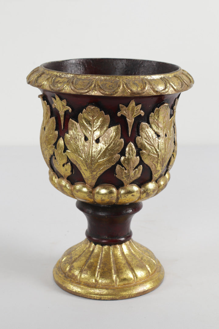 Garnet and Gold Flower Pot / Vase