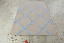 Load image into Gallery viewer, nuLOOM Hand Tufted Wool Area Rug Beige Blue Trellis 64 x 42
