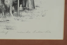 Load image into Gallery viewer, Monika Heller-Cole Signed Print – Schäfer bei Ammendorf (Shepherd at Ammendorf) with Studio Stamp, Framed Artwork 19&quot; x 24&quot;
