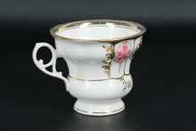 Load image into Gallery viewer, Antique German Porcelain Cup &amp; Saucer – “Zur Erinnerung” – Hand Painted Gold &amp; Floral Detail
