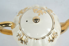 Load image into Gallery viewer, Gilt Floral Crackle Glaze Teapot by Gibsons England
