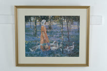 Load image into Gallery viewer, Goose Girl After Stanley Royle Framed Vintage Art Print 30 x 24.5
