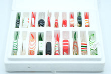 Load image into Gallery viewer, Glass Candy Christmas Ornaments – Red Green White Wrapped Candy, New Old Stock (2.25” &amp; 3”)

