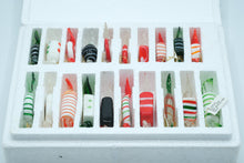 Load image into Gallery viewer, Glass Candy Christmas Ornaments – Red Green White Wrapped Candy, New Old Stock (2.25” &amp; 3”)
