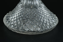 Load image into Gallery viewer, Cut Glass Decanter with Stopper – Diamond Pattern, 11" Tall
