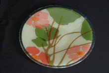 Load image into Gallery viewer, Peggy Karr Wildwood Fused Glass Floral Serving Platter 11.5 Inch Round
