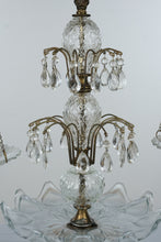 Load image into Gallery viewer, Vintage Hollywood Regency Scales of Justice Brass Tone Crystal Glass Centerpiece
