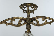 Load image into Gallery viewer, Vintage Hollywood Regency Scales of Justice Brass Tone Crystal Glass Centerpiece
