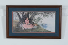 Load image into Gallery viewer, Framed Glynda Turley Limited Edition Print – Victorian Lady Reading by Lake with Swan
