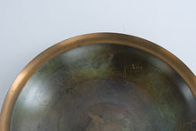 Load image into Gallery viewer, Vintage Asian Bronze Bowl Antelope Gazelle Medallion 10 Inch
