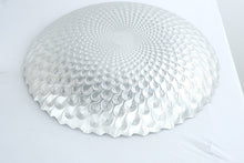 Load image into Gallery viewer, Large 20 Inch Gold Peacock Feather Embossed Metal Decorative Bowl
