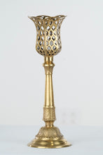 Load image into Gallery viewer, Pair of Brass Autumn Basket Candle Holders
