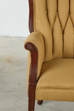 Load image into Gallery viewer, Traditional Mahogany Wingback Accent Chair with Tufted Upholstered Back - ONLINE ONLY
