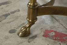 Load image into Gallery viewer, Vintage Brass Hoof Foot Oval Glass Coffee Table
