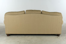 Load image into Gallery viewer, Traditional Gold Upholstered Sofa with Rolled Arms and Nailhead Trim - Online Only
