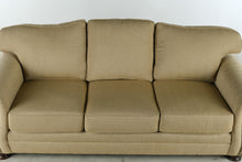Load image into Gallery viewer, Traditional Gold Upholstered Sofa with Rolled Arms and Nailhead Trim - Online Only
