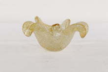 Load image into Gallery viewer, Murano 3 Leaf Clover Glass Bowl with Gold Flecks
