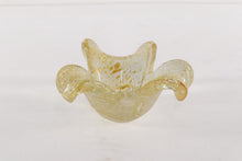 Load image into Gallery viewer, Murano 3 Leaf Clover Glass Bowl with Gold Flecks
