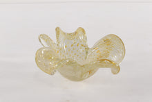 Load image into Gallery viewer, Murano 3 Leaf Clover Glass Bowl with Gold Flecks
