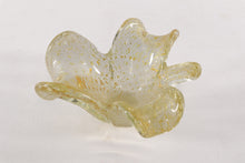 Load image into Gallery viewer, Murano 3 Leaf Clover Glass Bowl with Gold Flecks
