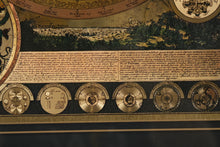 Load image into Gallery viewer, Double Hemisphere Celestial Terrestrial World Map Print Framed

