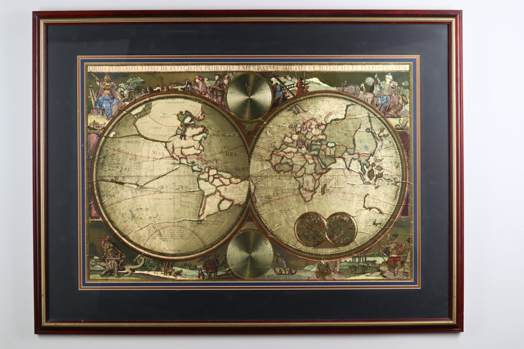 Double Hemisphere Map - Gold Foil
